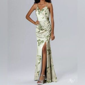 AW Bridal Romilda Dress – Sage Garden Party Satin Charmeuse – US 6 – NWOT